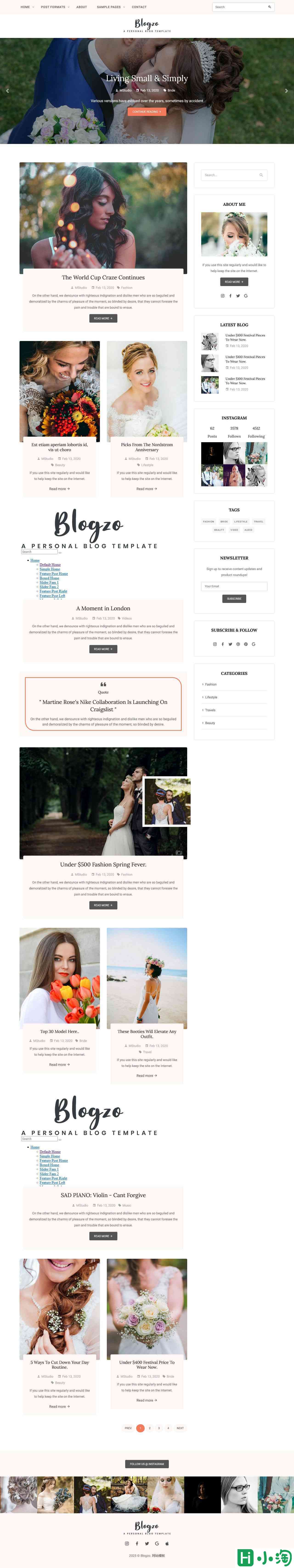 个人内容创作博客网站模板-PC预览